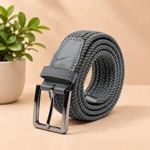 NWT Nike Men's Tonal Stretch Woven Belt XLarge Dark Grey Adjustable
